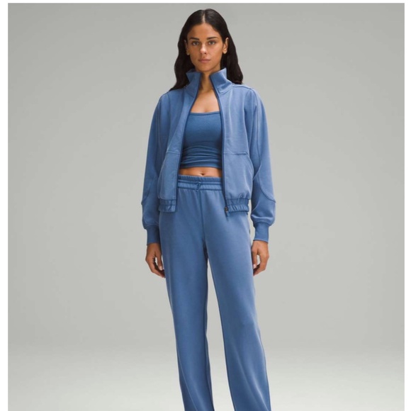 Lululemon Brushed Softstreme Funnel-Neck Zip Up Pitch Blue - Picture 1 of 9